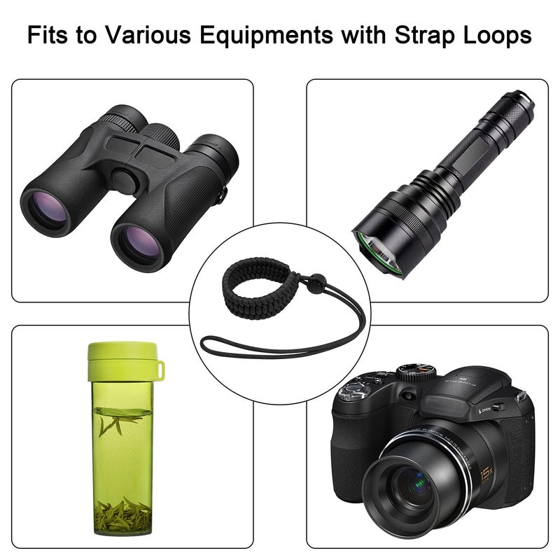 Techion Wrist Lanyard, Adjustable Paracord Camera Hand Strap, for DSLR, Mirrorless Camera, Video Camcorder, Cameras, Binoculars - Black V2 - Image 4